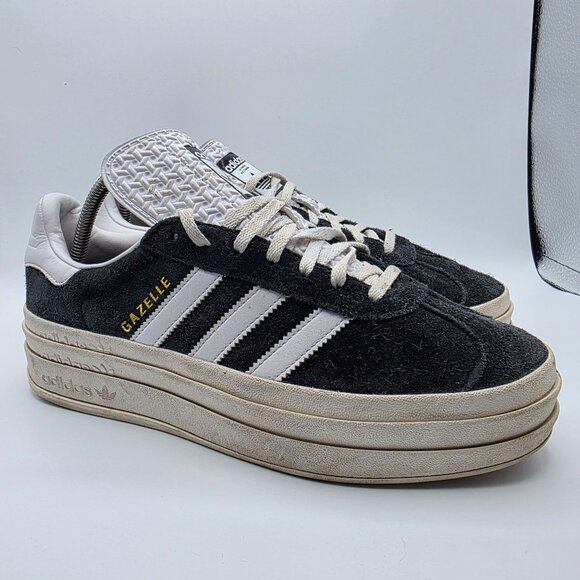 Adidas Gazelle Bold Womens Size 9.5 Black White Platform Sneakers Shoes HQ6912 - Picture 1 of 13